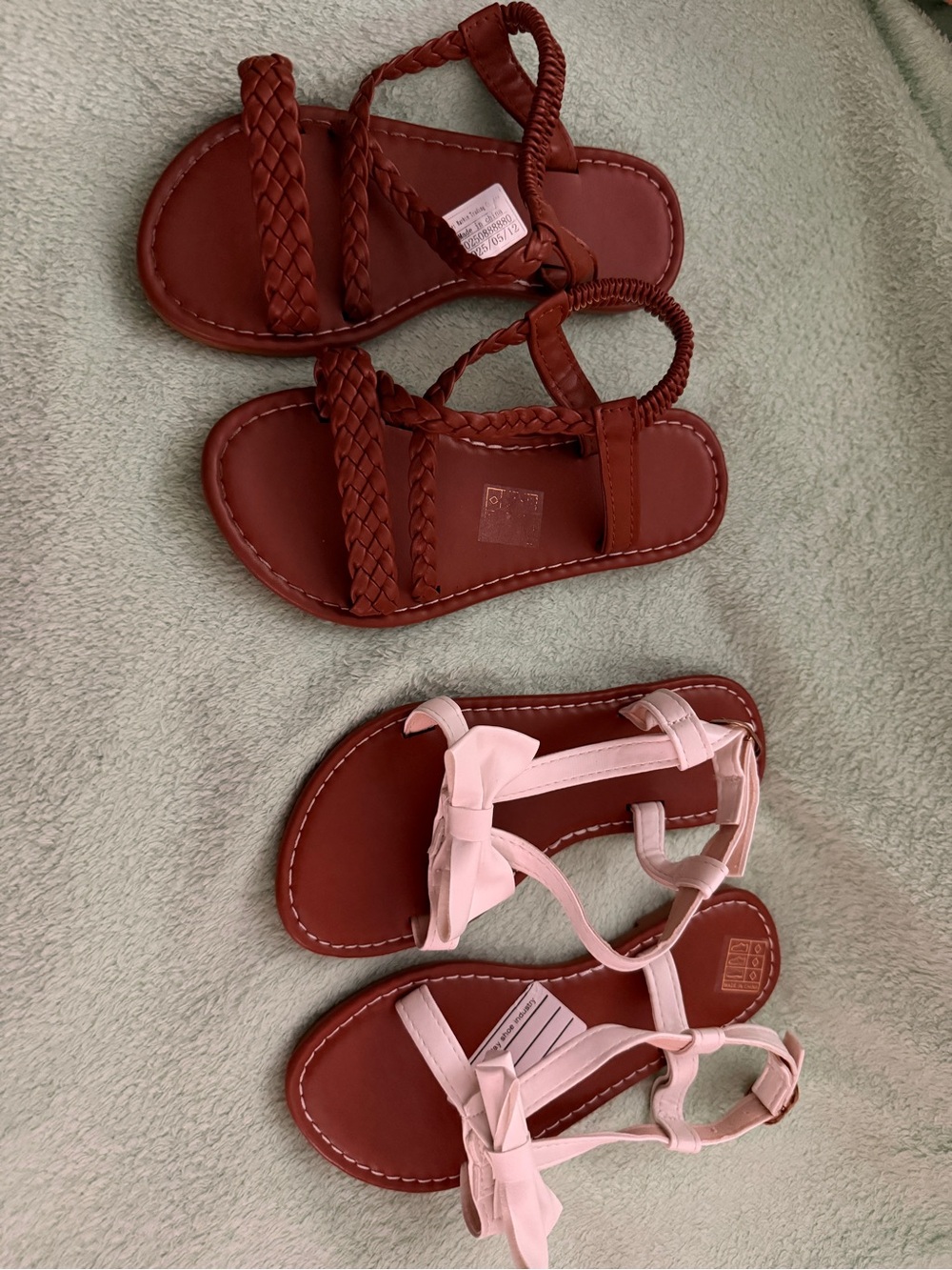 Kids Braided Sandals brown and white Brown